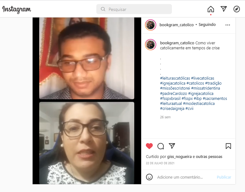 Live no Bookgram Católico - Prof. Wiliam & Carla dAmore